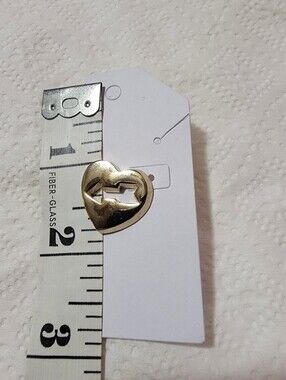 Pre OwnedGold Heart Arrow Button Accent Pin